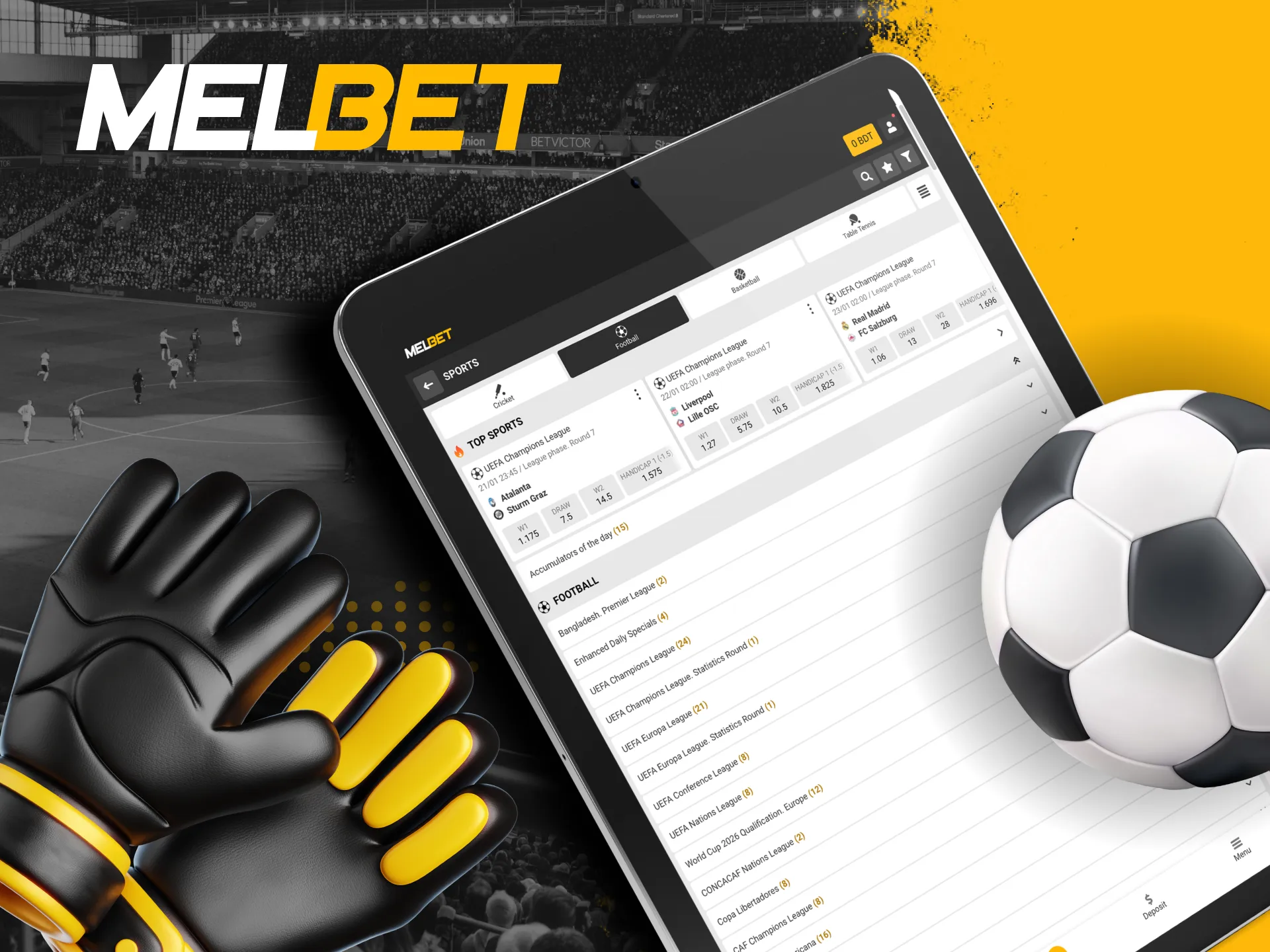 Guidance on placing bets in football at Melbet.